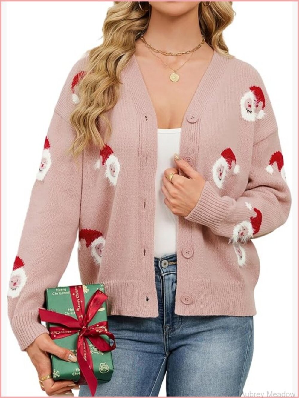 Oversized Button Front Christmas Cardigan Sweater Funny Ugly Winter